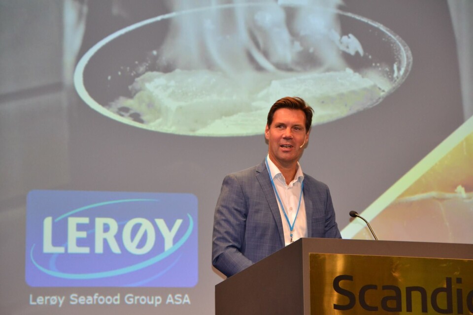 Konsernsjef Henning Beltestad i Lerøy Seafood Group tror at smolten som nå kommer vil være bedre og vil gi grunnlag for større slaktevolumer på sikt. Foto: Linn Therese Skår Hosteland.