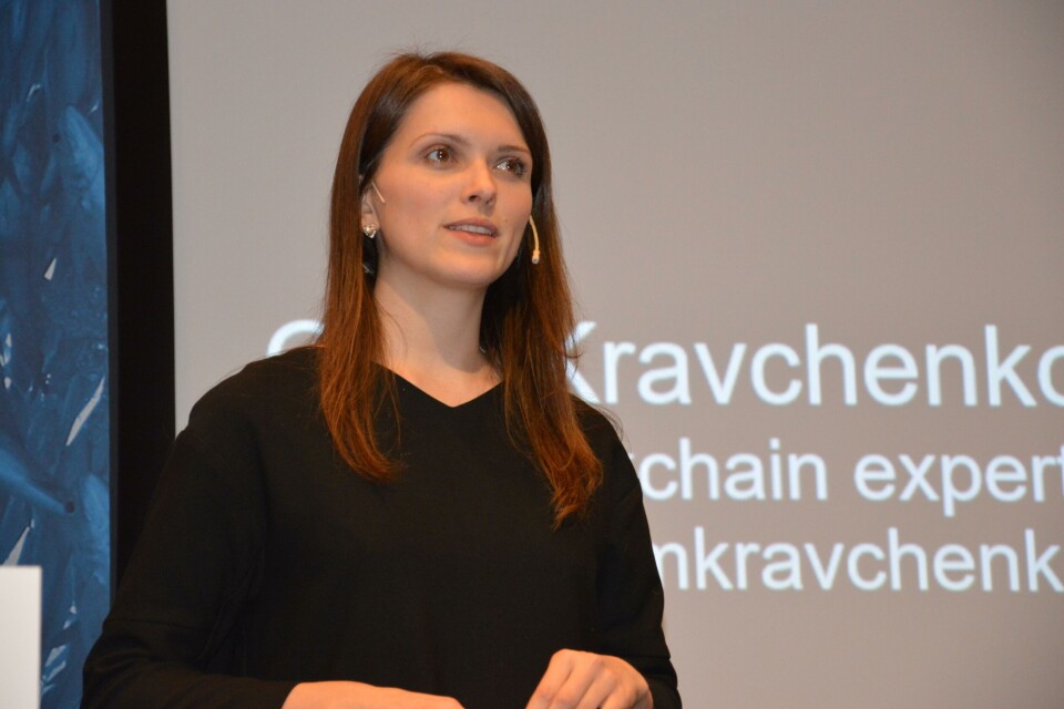 Olga Kravchenko er IBMs sin talsperson for «Blockchaintechnology», noe hun mener kan være svært nyttig for havbruksnæringen. Foto: Therese Soltveit.