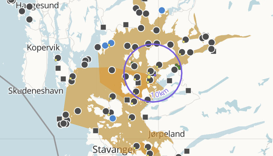 Lokalitet Smal Skar i Stavanger kommune. Kilde: Barentswatch Lokalitet Smal Skar i Stavanger kommune. Kilde: Barentswatch