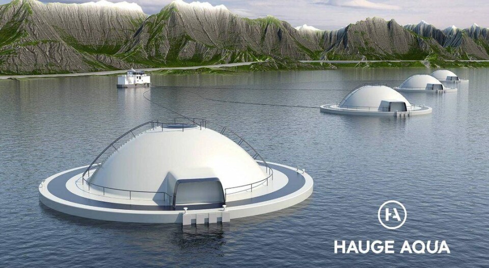 10 prosent av det lukkede oppdrettsanlegget skal være synlig fra overflaten. Illustrasjon: Hauge Aqua.