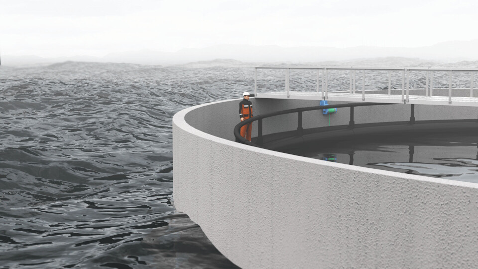 Osland Havbruk vil revolusjonere fiskeoppdrett Bunnsolid. Inspirasjon til løsningen er blant annet hentet fra offshore-næringen. Illustrasjon: Morefish.