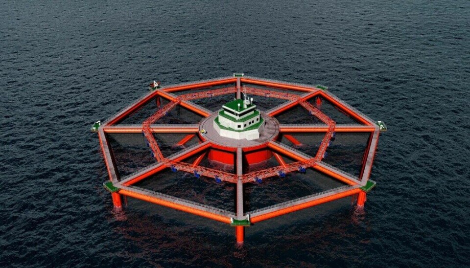 Illustrasjon over hvordan Smart Fish Farm er tenkt seende ut.