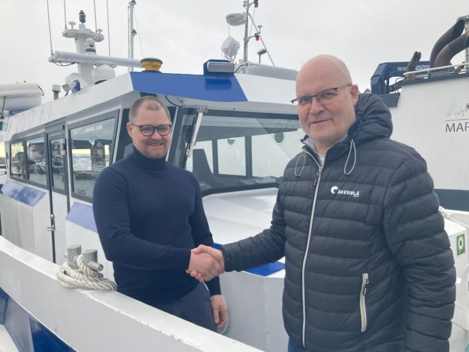 Brynjar Wiig (t.v.) vil fortsette også etter oppkjøpet som daglig leder i Nordic Subsea. Roger Sørensen (t.h.) er CEO i Åkerblå Group og går nå inn som styreleder i det oppkjøpte selskapet. Foto: Åkerblå Group AS