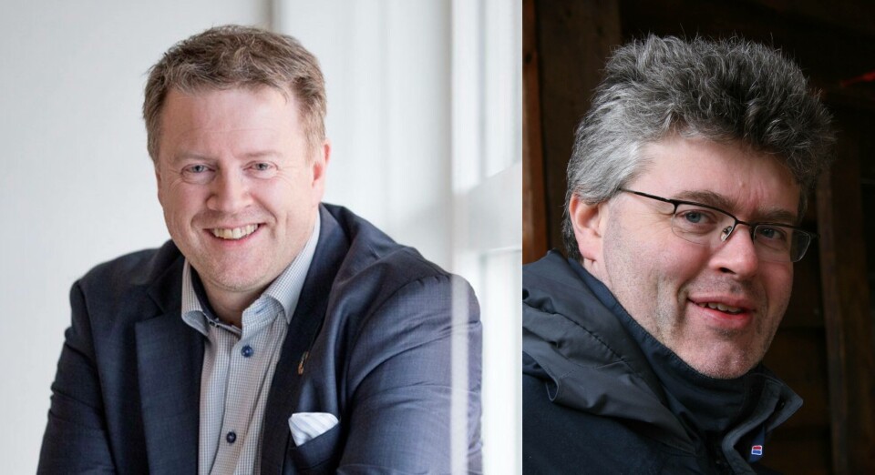 Björgólfur Hávarðsson fra NCE Seafood Innovation Cluster og Helge Bjordal, salgssjef i Nagelld. Björgólfur Hávarðsson fra NCE Seafood Innovation Cluster og Helge Bjordal, salgssjef i Nagelld.