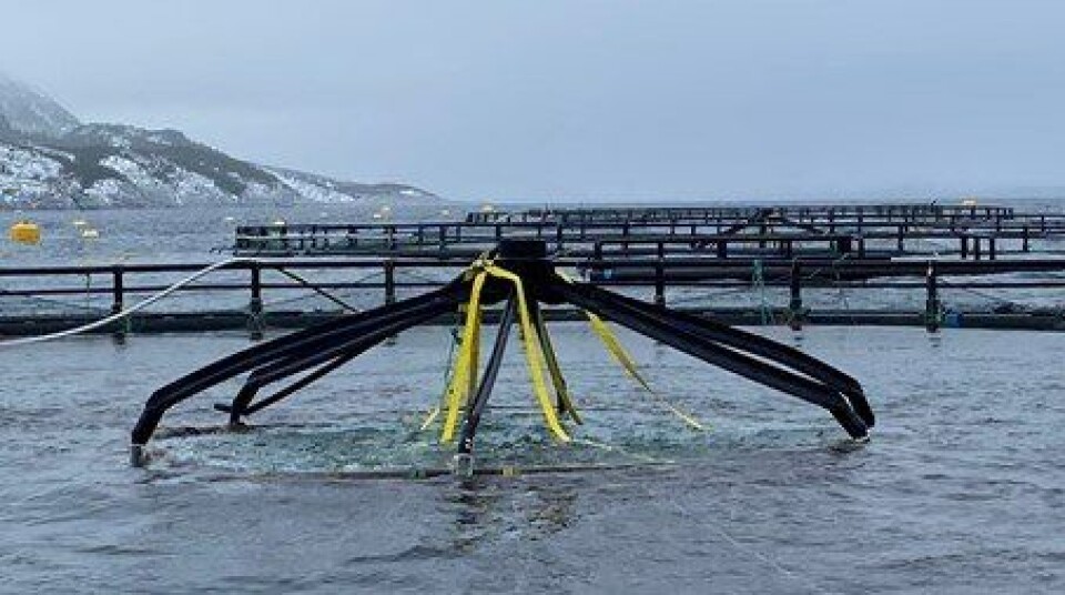 Luftkuppel i overflateposisjon. Foto: Atlantis Subsea Farming.