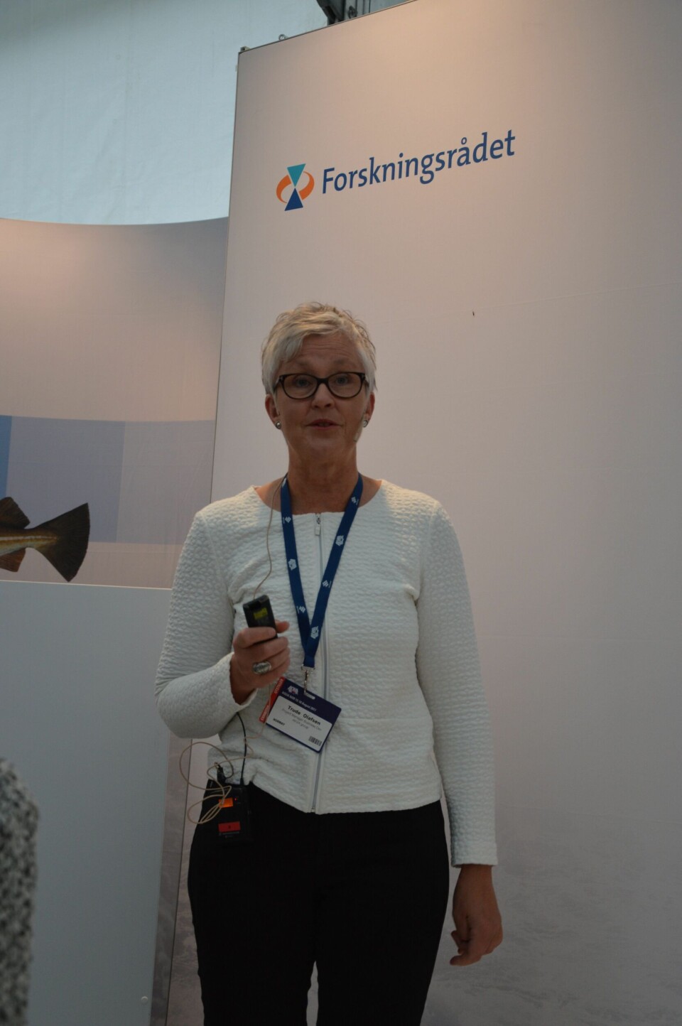 Trude Olafsen, daglig leder for Atlantis Subsea Farming sier de er klare for storskala testing, men avventer dette til de får svar på anken sendt til Fiskeridirektoratet. Foto: Therese Soltveit.