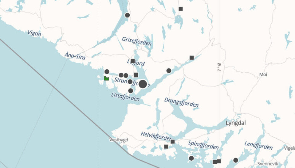 Lokalitet Pinnen der det har vært rømming. Lokalitet Pinnen der det har vært rømming.