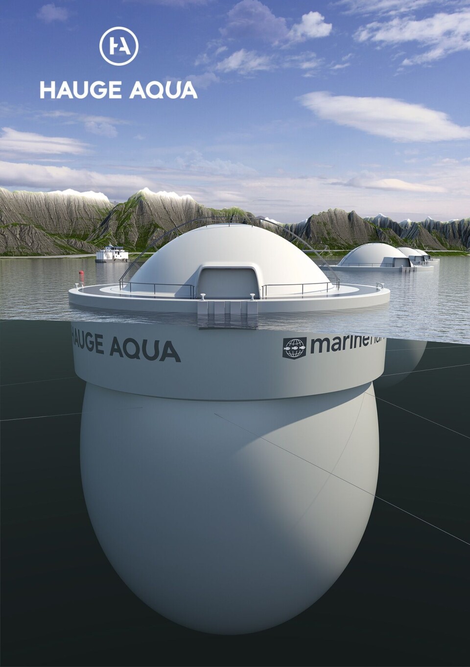 Slik ser teknologien ut i havet. Illustrasjon: Hauge Aqua/Kreativ Side