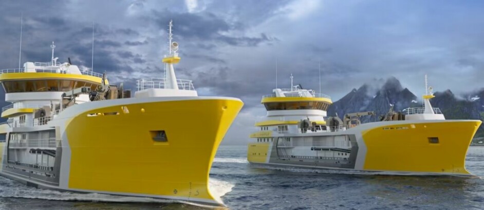 De to nye bløggebåtene skal benyttes for Mowi sin nye fabrikk på Jøsnøya på Hitra.