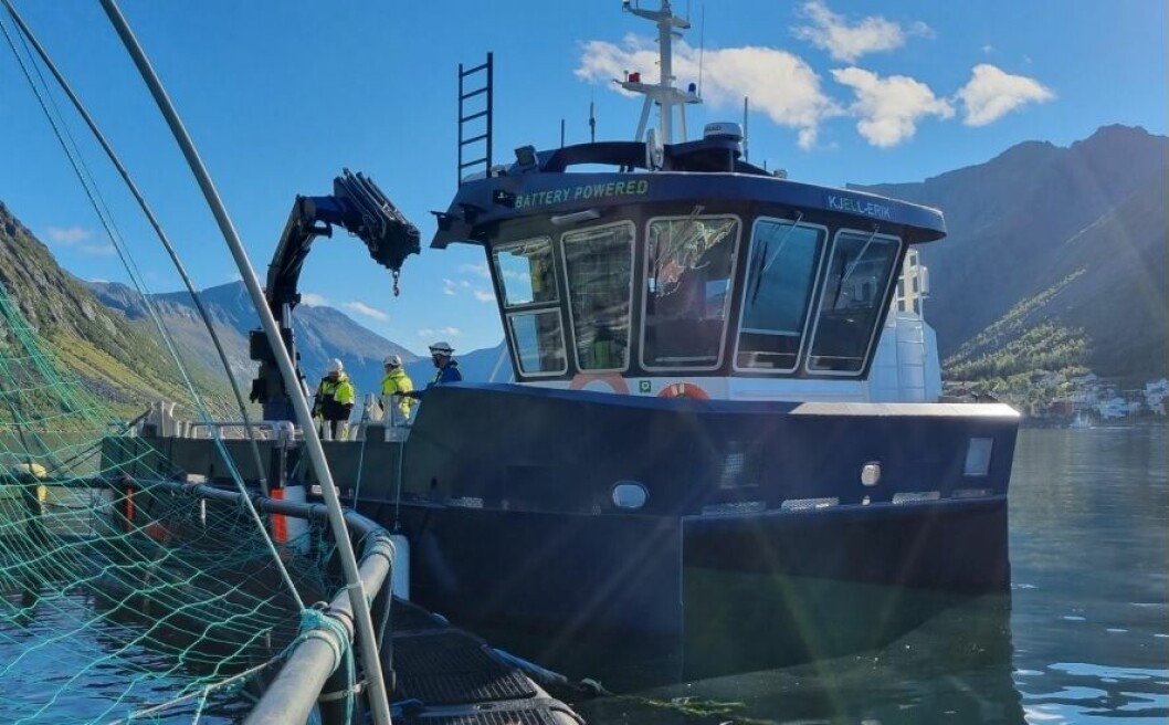 GMV overleverte i forrige uke en elektrisk arbeidsbåt til Wilsgård Fiskeoppdrett.