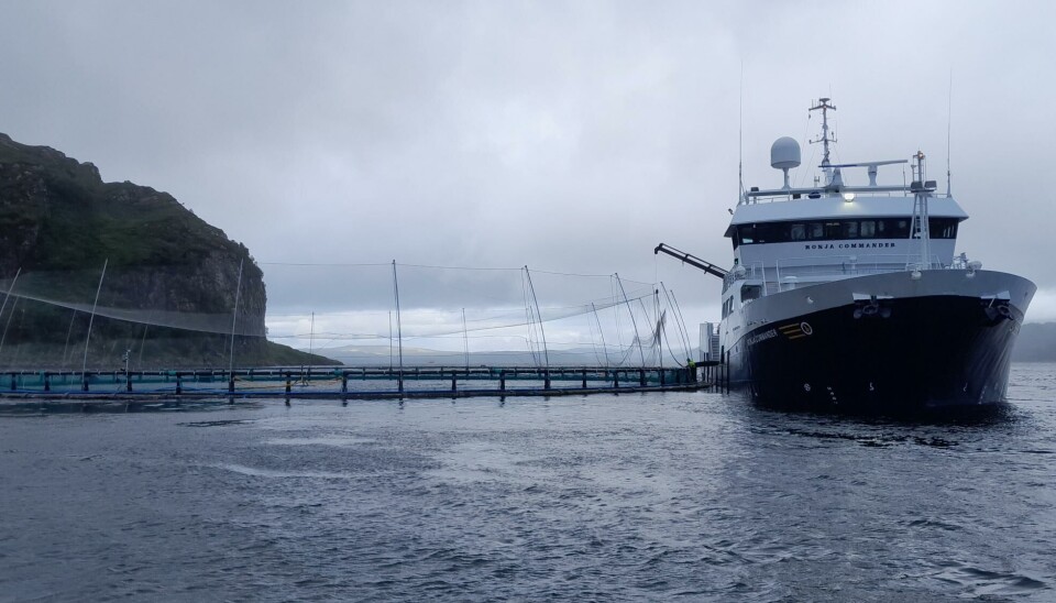 Levering av fisk i Loch Hourn i Skottland.