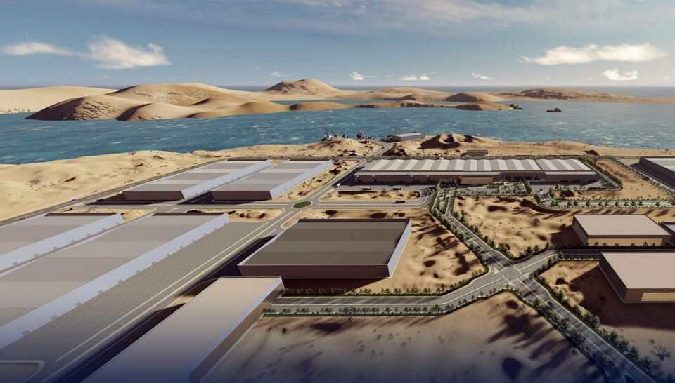 Vikings Label satser på landbasert lakseproduksjon i Midtøsten. Illustrasjon: Vikings Label