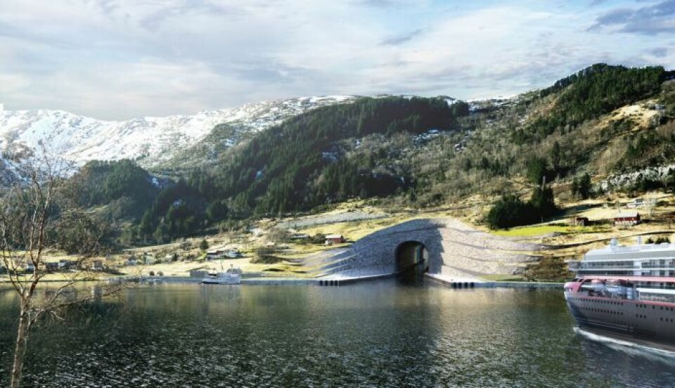 Stad skipstunnel. Illustrasjon: Kystverket/Snøhetta Stad skipstunnel. Illustrasjon: Kystverket/Snøhetta