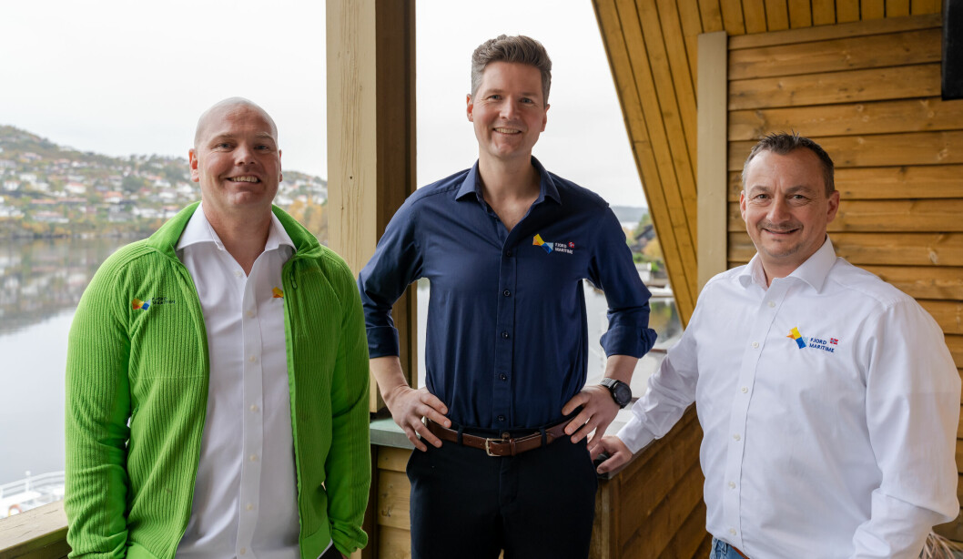 Fjord Maritime har hatt en solid vekst siden 2016. Avbildet er COO Stig Kalvenes t.v., sammen med CCO Øyvind Bakke og administrerende direktør Vidar Rabben.