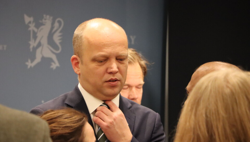 Finansminister Trygve Slagsvold Vedum under møte med Sjømat Norge og Sjømatbedriftene forrige uke. Finansminister Trygve Slagsvold Vedum under møte med Sjømat Norge og Sjømatbedriftene forrige uke.