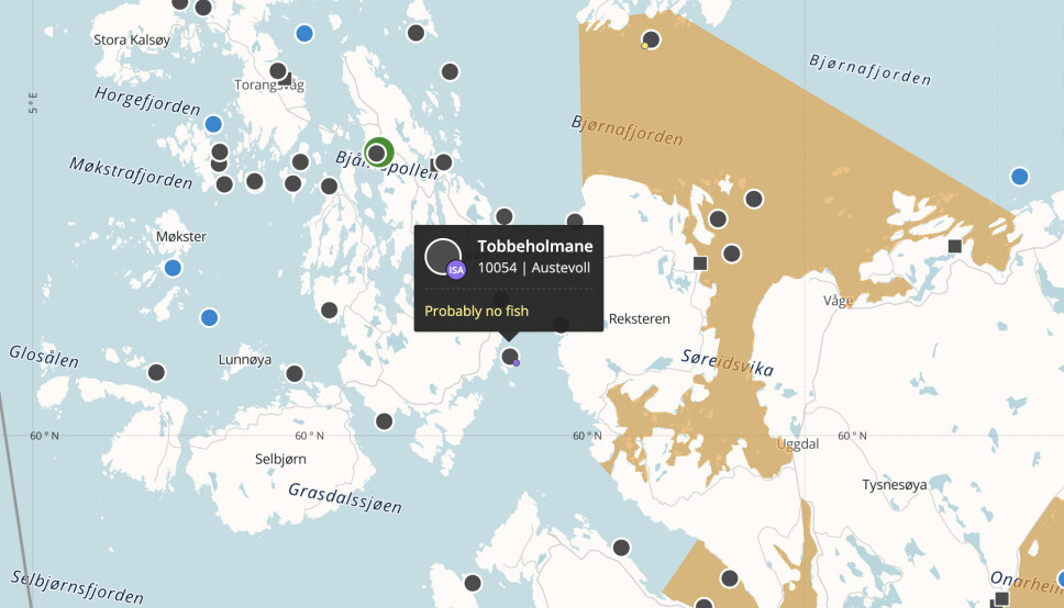 Skjermdump fra Barentswatch.