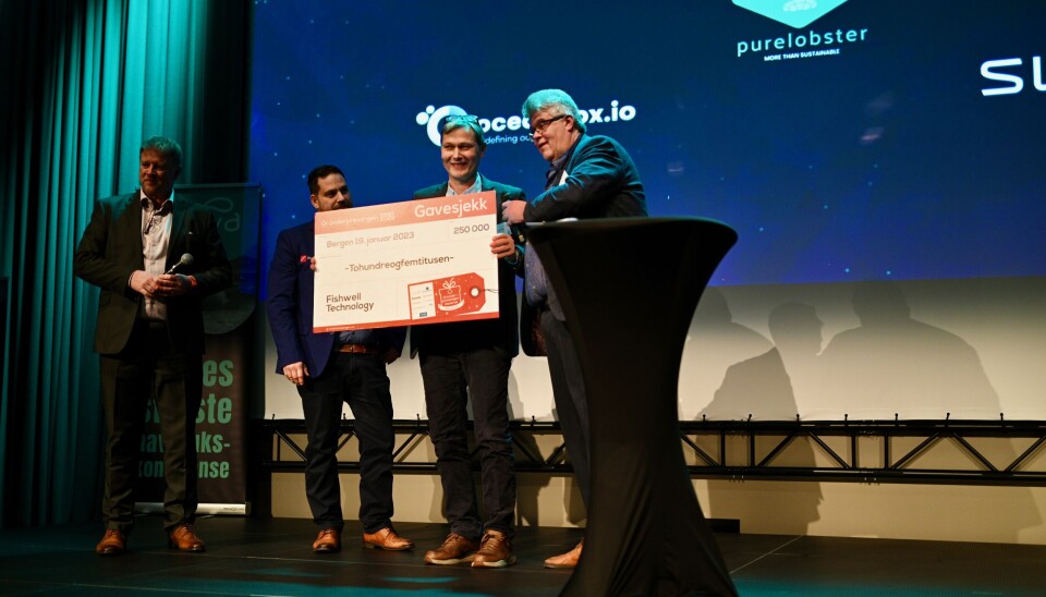 Av fem finalister var det FishWell Technology som gikk helt til topps i konkurransen om gründerjulepresangen. Kåringen fant sted under AqKva-konferansen torsdag kveld. Av fem finalister var det FishWell Technology som gikk helt til topps i konkurransen om gründerjulepresangen. Kåringen fant sted under AqKva-konferansen torsdag kveld.
