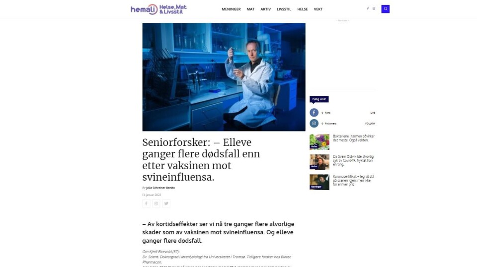 Faksimile av intervju med Kjetil Elvevold på Hemali.