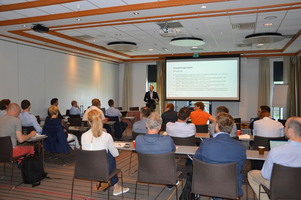 Nærings- og fiskeridepartementet holdt tirsdag 29.mai et informasjonsmøte om lakseauksjonen. Foto: Therese Soltveit.