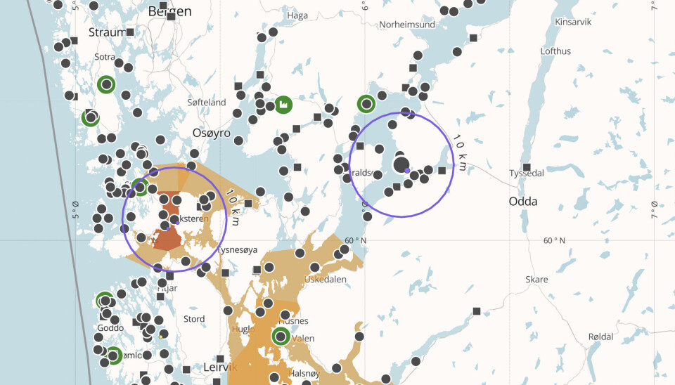 Lokalitet Nye Hessvik (innringet til høyre). Lokalitet Nye Hessvik (innringet til høyre).
