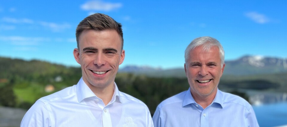 Fornøyde: Stig Morten Skaar er salgssjef for process og Per Arild Aamelfot er sales manager pelagic process i MMC First Process. Fornøyde: Stig Morten Skaar er salgssjef for process og Per Arild Aamelfot er sales manager pelagic process i MMC First Process.