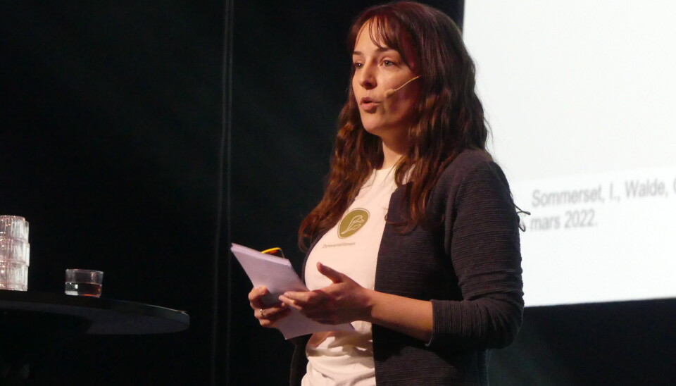 Susanna Lybæk i Dyrevernalliansen var en av de som snakket om å få ned dødeligheten under lanseringen av den nye rapporten som Menon Economics har utarbeidet sammen med Nofima.