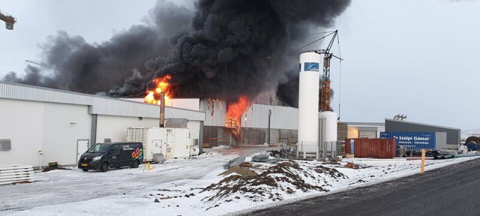 Brann på smoltanlegg på Island