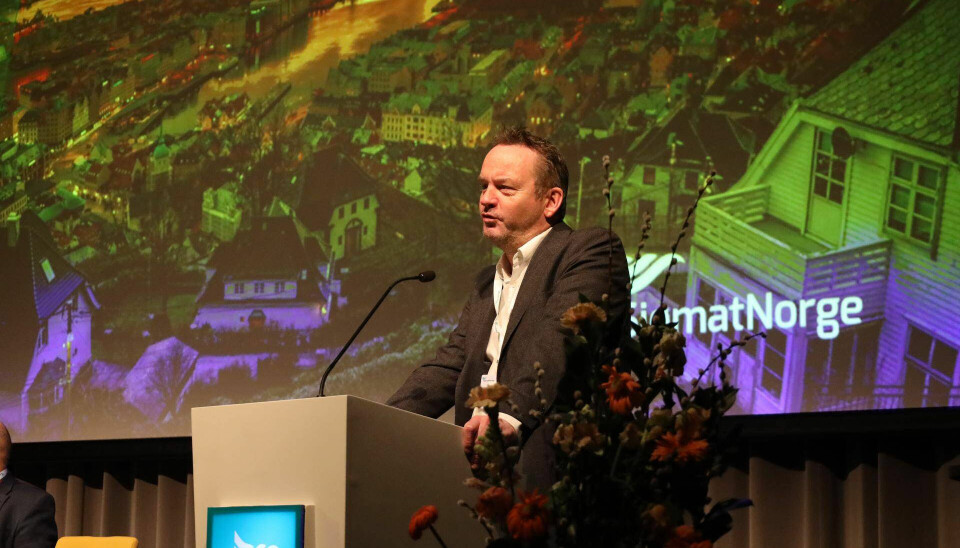 Geir Ove Ystmark under Sjømat Norge sin årskonferanse i Bergen.