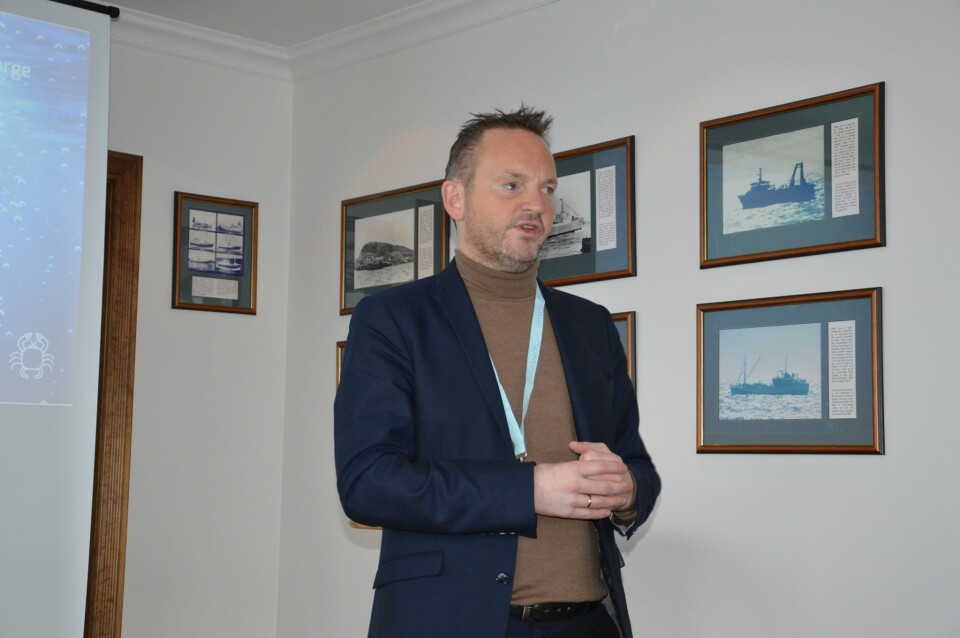 Geir Ove Ystmark under Sjømat Norge sin årskonferanse 2018. Foto: Therese Soltveit