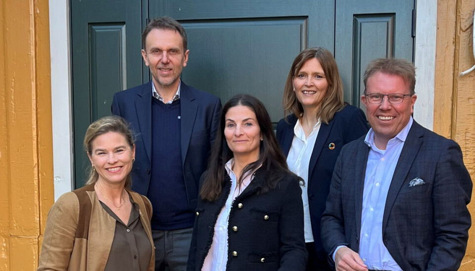 Foran fra venstre HR- og kommunikasjonsdirektør Lucie Katrine Eidem, CFO Svein Vestermo, CCO & Strategy Nina Olufsen, CSO Hanne Digre og CEO Geir Myklebust.