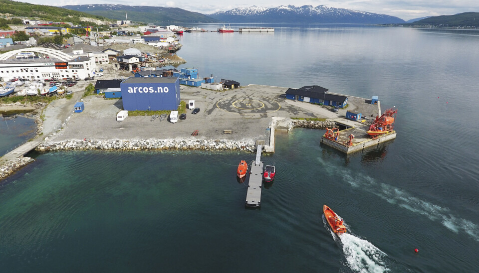 Dronebilde av Arcos sine fasiliteter i Tromsø.