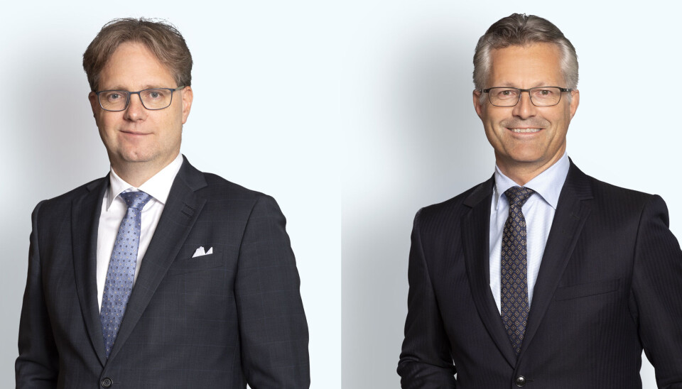 Mons Alfred Paulsen og Trond Hatland i advokatfirmaet Thommessen mener Stortinget bør si nei til lakseskatten. Mons Alfred Paulsen og Trond Hatland i advokatfirmaet Thommessen mener Stortinget bør si nei til lakseskatten.