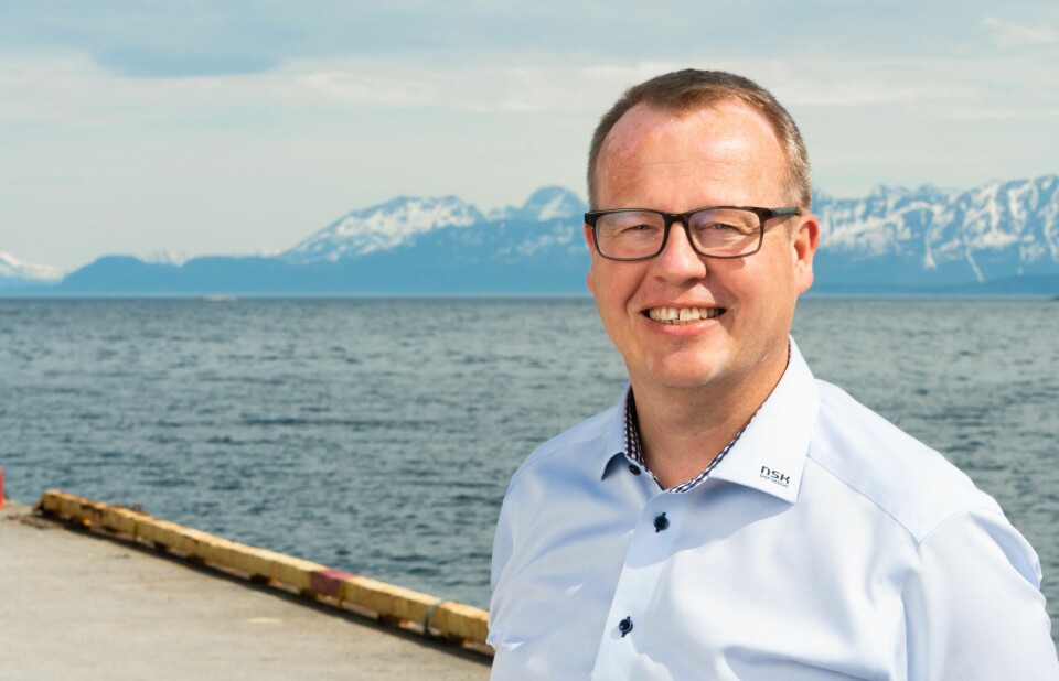 Torgeir Torgersen, prosjektleder Havfarm 1 sier det var stort å se Havfarmen komme til Hadsel. Foto: NSK Ship Design. Torgeir Torgersen, prosjektleder Havfarm 1 sier det var stort å se Havfarmen komme til Hadsel. Foto: NSK Ship Design.