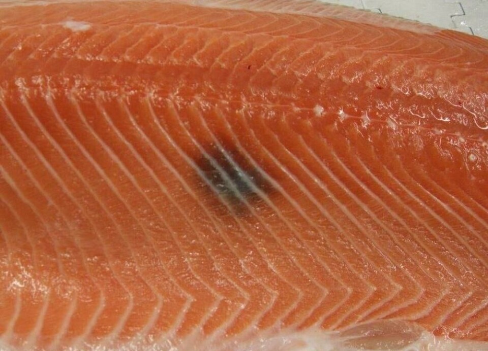 Melaninfeil som dette gjør at fisken regnes som produksjonsfisk.