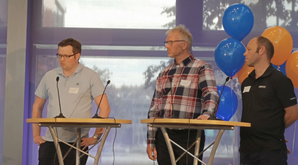 Fra venstre: Øyvind Kråkås, Gustav Folkestad og Svein Martinsen under paneldebatten. Foto: Ole Andreas Drønen.