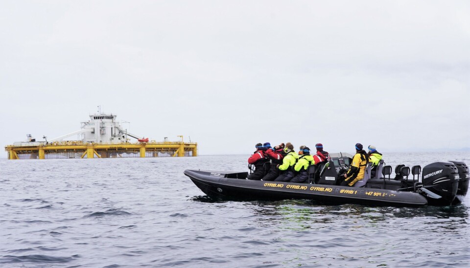 Youngfish-medlemmer på vei til Ocean Farm 1.