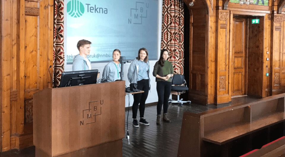Studentgruppen Tekna Havbruk og fiskehelse har hatt sitt første årlige havbruksseminar på NMBU, campus Ås. Foto: NMBU