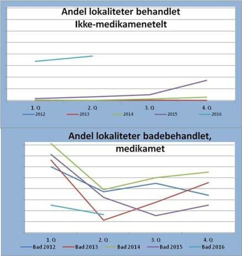 Diagram: der avlusninger i Hordaland er oppsummert per kvartal. Kilde: Ragnhild Malkenes.