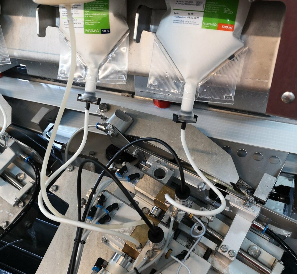Vaksinering: Den nye enheten til Skala Maskon kan i dag injisere tre ulike vaksiner i samstikk med doseringer helt ned til 0,02 ml. Dette volumet tilsvarer ca en tredjedels vanndråpe. Foto: Skala Maskon.