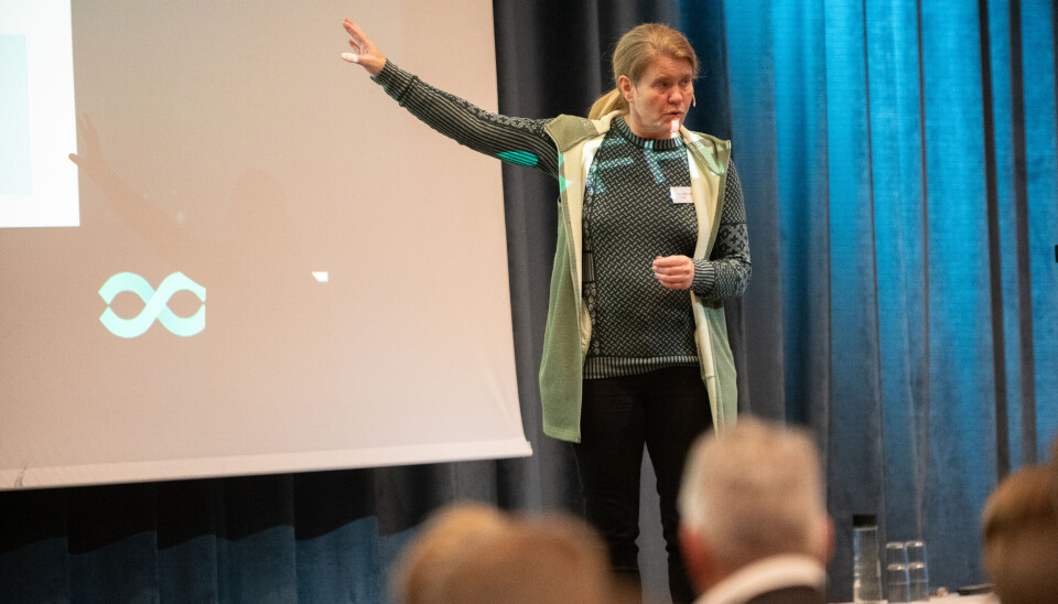 Renate Johansen fra FHF. Her på Risiko i landbasert oppdrett 2023.