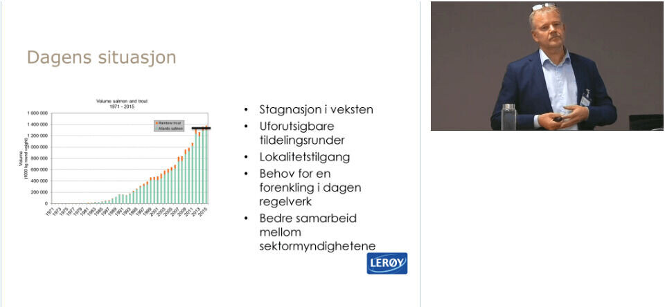 Stig Nilsen. Skjermdump fra Fiskeridirektoratets fagkonferanse 2016.