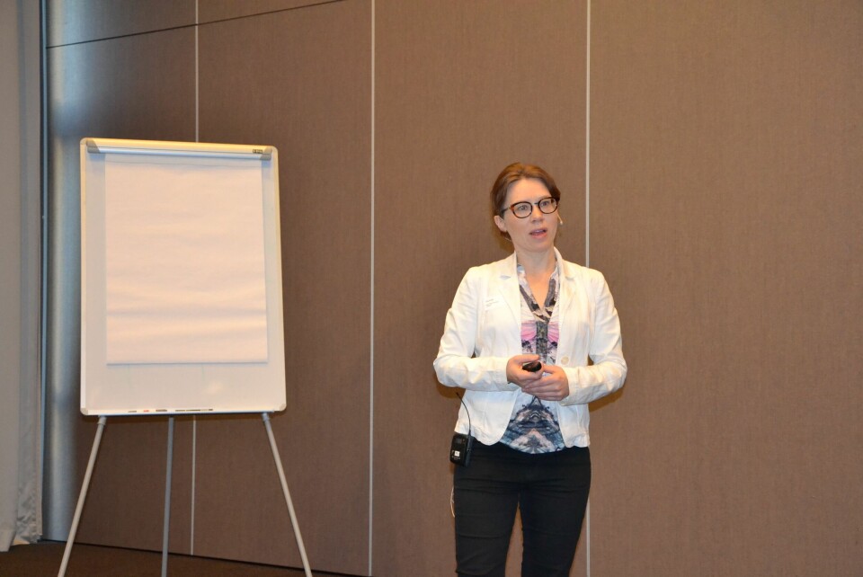 Kine Mari Karlsen fra Nofima under FHF sin havbrukssamling 2016. Foto: Linn Therese Skår Hosteland.