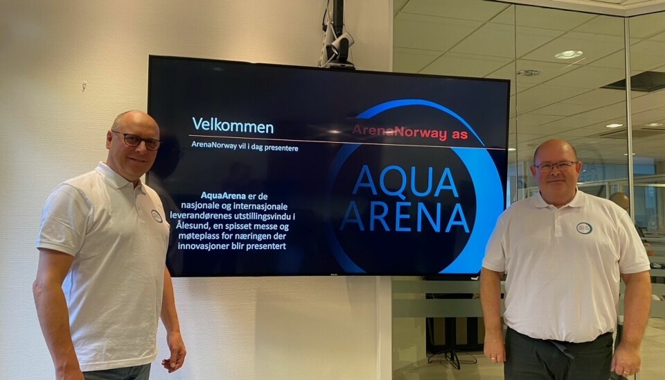 Geir Østensen og John Breivik ser frem til å arrangere Aqua Arena i 2024 i Ålesund.
