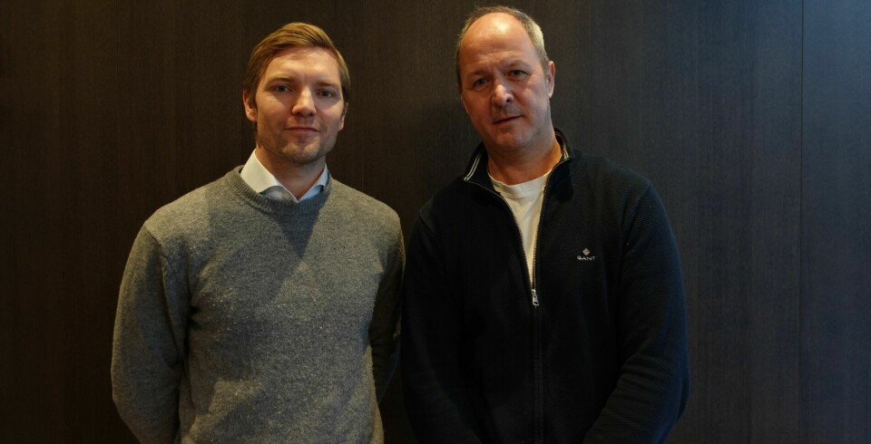 Ålesundsbaserte C Food Norway og Ode har nå inngått et samarbeid for å bruke mer av hele torsken. Fra venstre Tor Olav Seim, leder for forretningsutvikling og gründer i Ode og Claus Opshaug CEO og gründer av C Food.