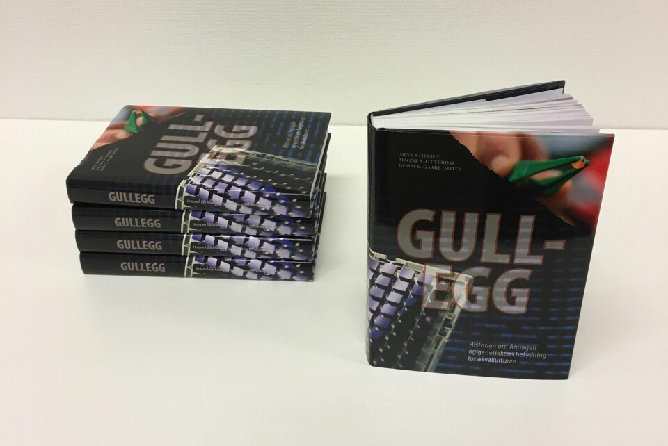 Den nye dokumentarboken ”Gullegg - Historien om Aquagen og genetikkens betydning for akvakulturen”, er nylig lansert. Foto: AquaGen.