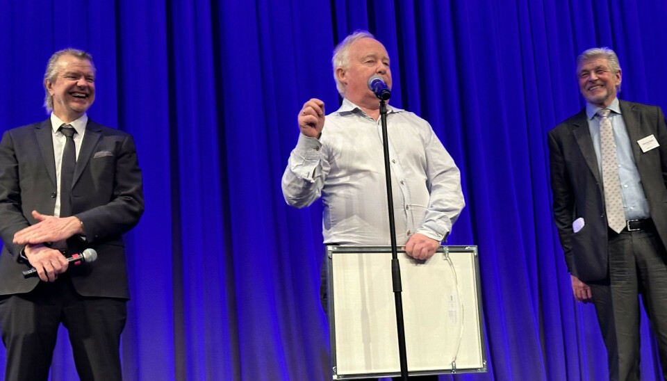 Alex Rosén, Aqkvapris-vinnar Geir Helge Johnsen og Hans Inge Algrøy.