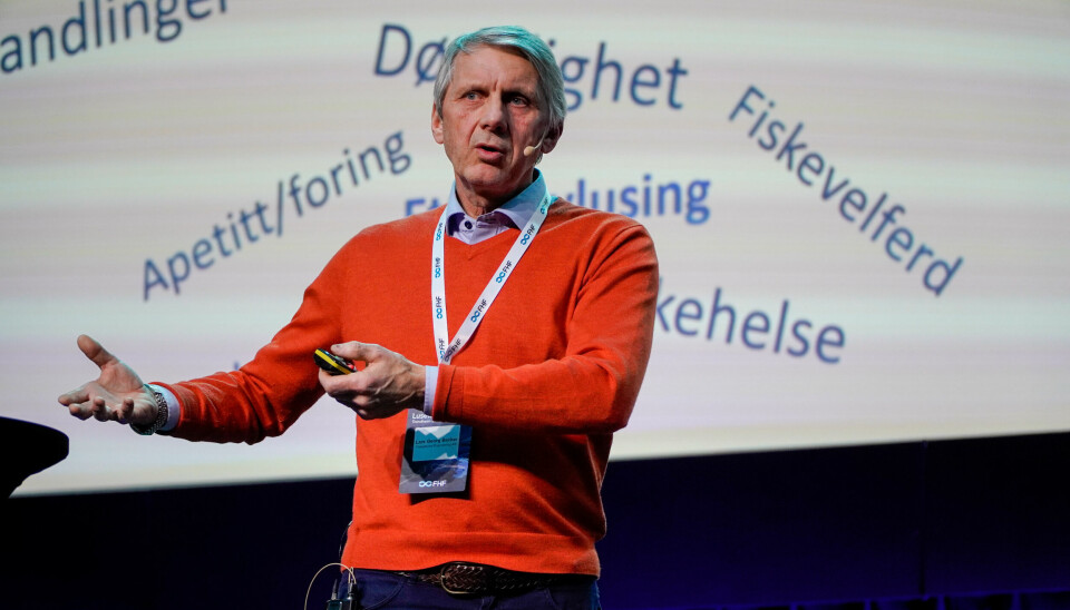 Lars Georg Backer, daglig leder i Flatsetsund Engineering under Lusekonferansen i Trondheim. Han ønsker mer deling av kunnskap i havbruksnæringen.