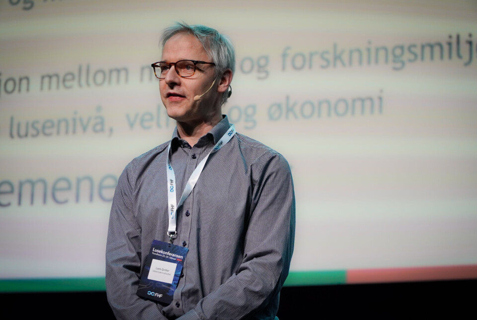 Lars Qviller i Veterinærinstituttet under Lusekonferansen.