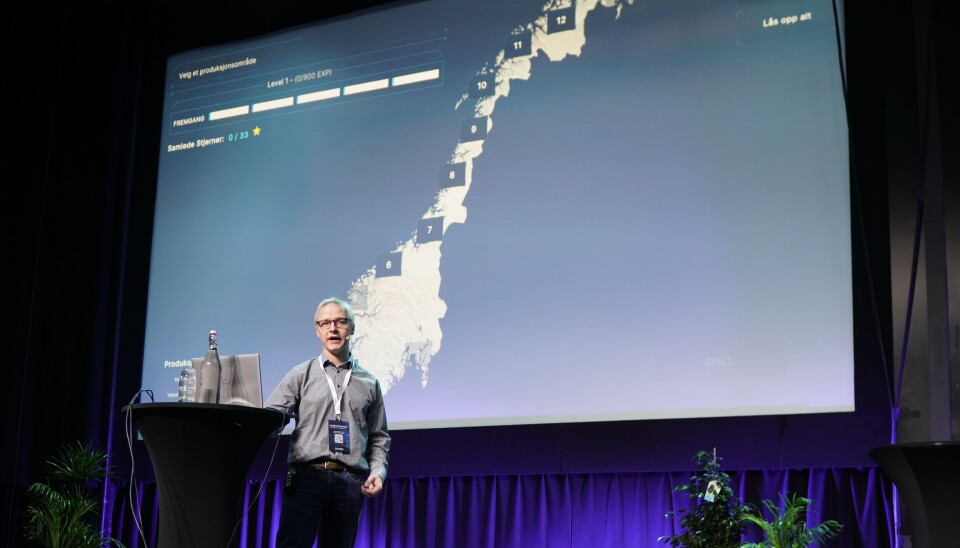 I spillet kan man velge et produksjonsområde, der man får simulert lusesituasjonen i et oppdrettsanlegg.