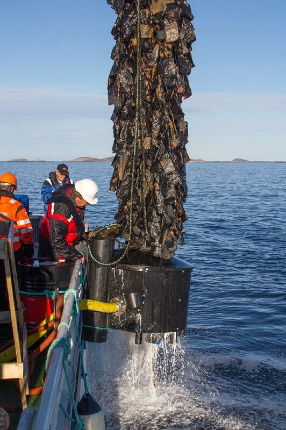 Driftsoperatør Kjetil Heggen i Lerøy understreker viktigheten av å ha gode skjul så rensefisken følger seg trygg. Da blir den også en mye bedre lusebeiter. Illustrasjonsfoto av rensefiskskjul.